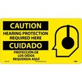 National Marker Co Bilingual Plastic Sign - Caution Hearing Protection Required Here SPSA118R